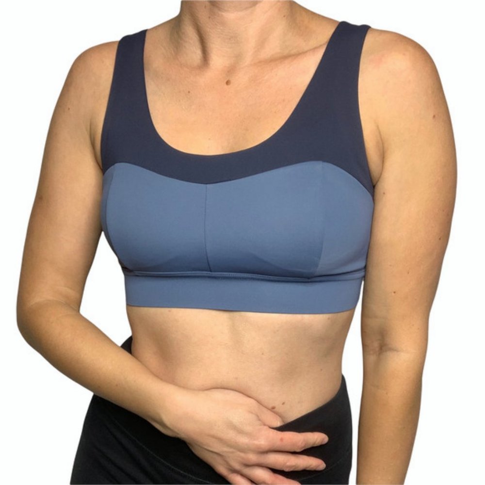 BANDIER DLC Sports Bra Size XS NEW Rival Navy / Dusk Blue Strap Lightly Padded